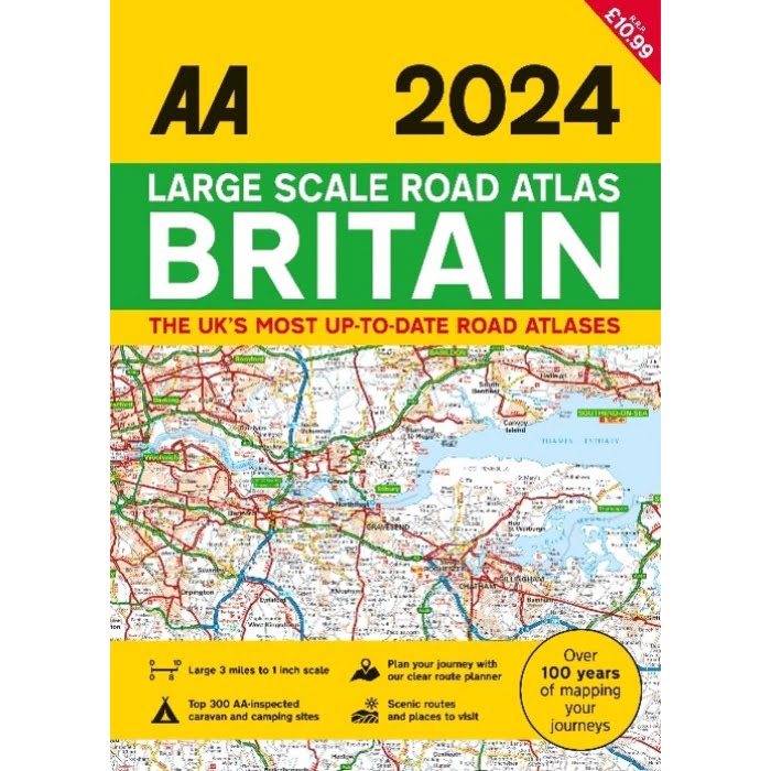 AA 2024 Large Scale Road Atlas Britain